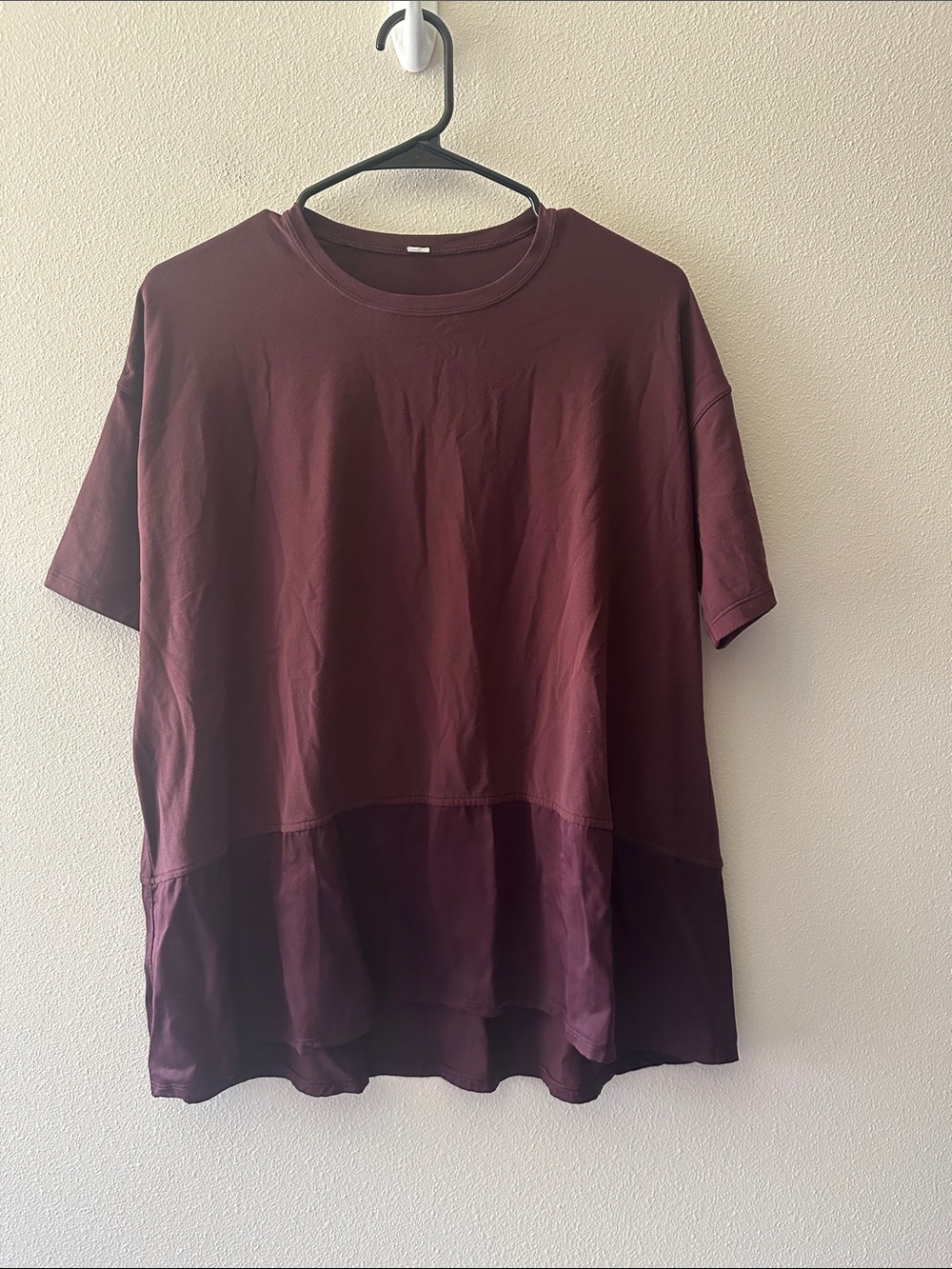 Lululemon maroon oversized short sleeve tshirt size 2